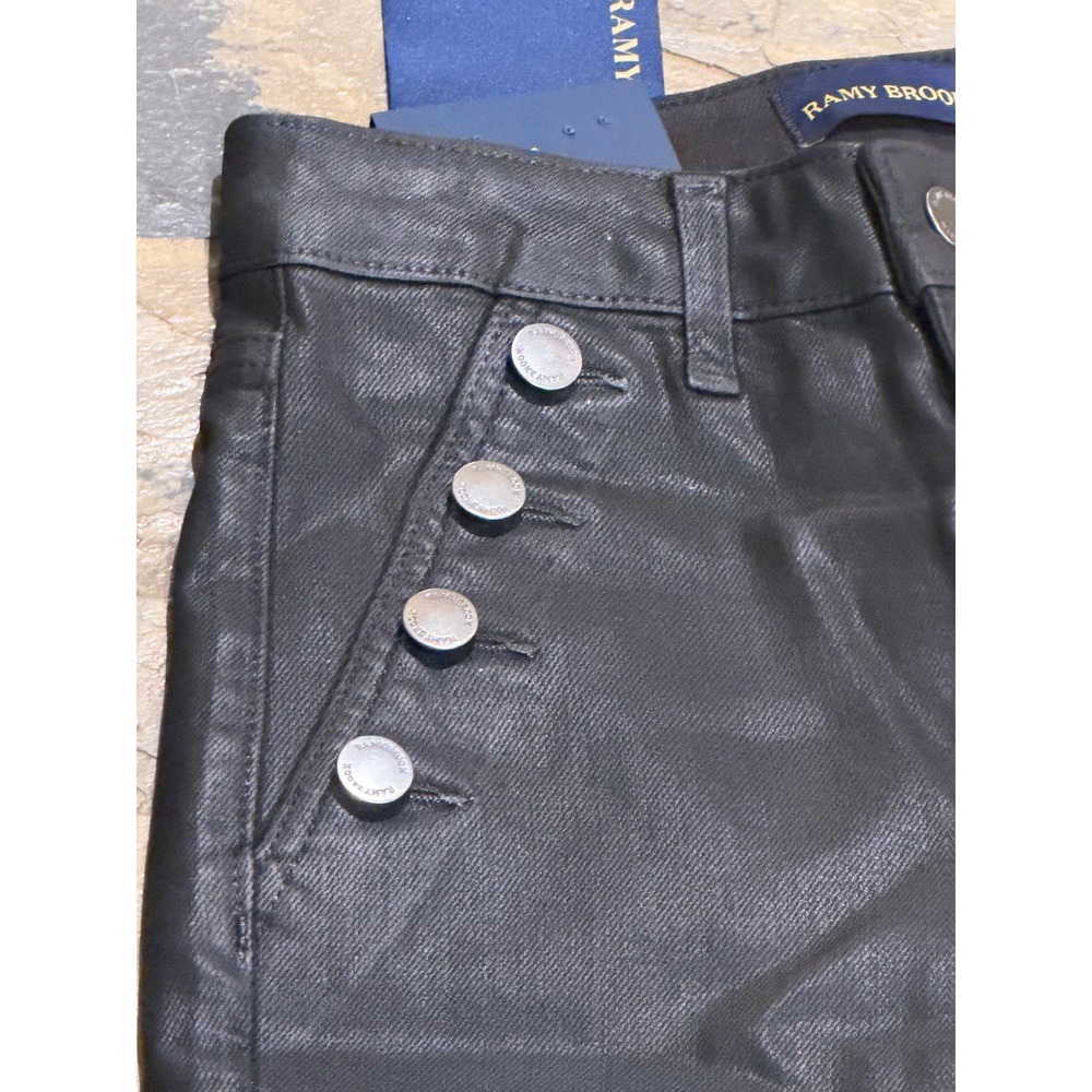 NWT $275 RAMY Brook Helena High-Rise Flare Coated Japanese Denim Sailor Jean  26 - Picture 9 of 15